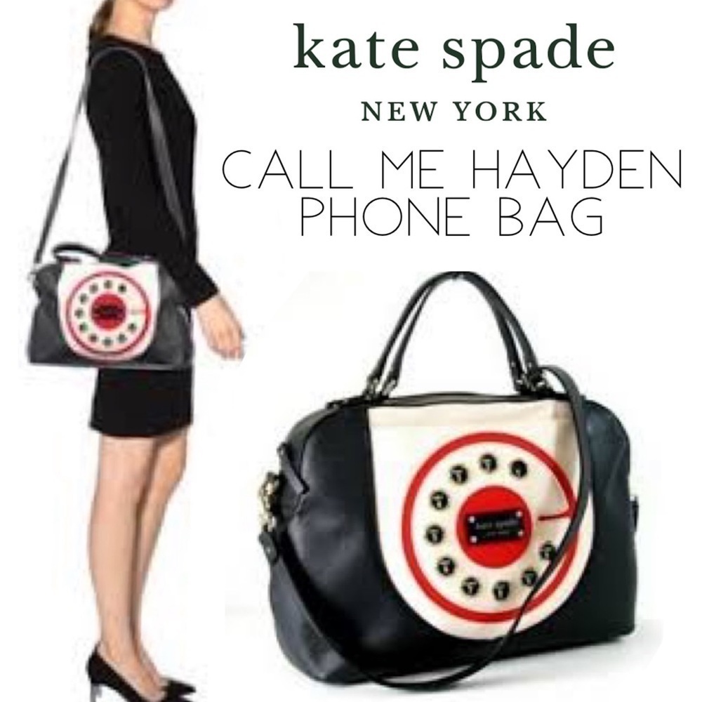 Kate Spade Call Me Chase Telephone Dial Tote Weekender Bag Purse Hayden Novelty - Picture 4 of 15